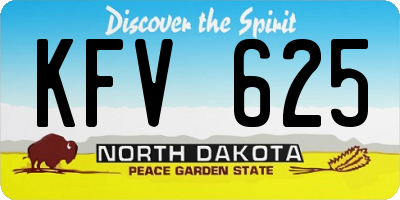 ND license plate KFV625