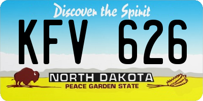 ND license plate KFV626