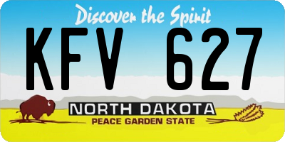 ND license plate KFV627