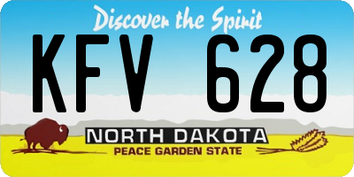 ND license plate KFV628