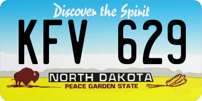 ND license plate KFV629
