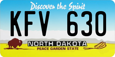 ND license plate KFV630