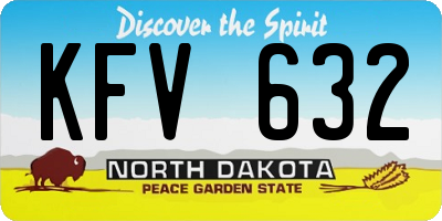 ND license plate KFV632
