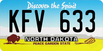 ND license plate KFV633