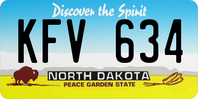 ND license plate KFV634