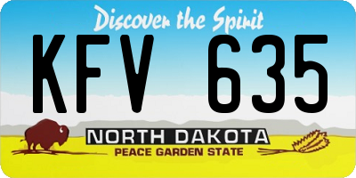 ND license plate KFV635