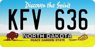 ND license plate KFV636