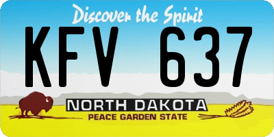 ND license plate KFV637