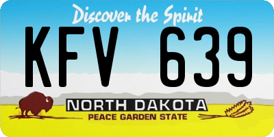 ND license plate KFV639
