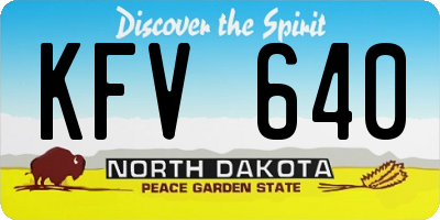 ND license plate KFV640