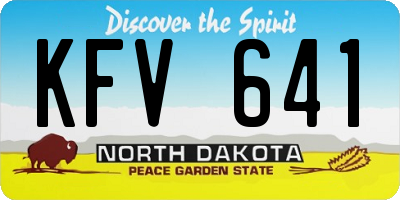 ND license plate KFV641