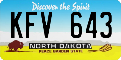ND license plate KFV643