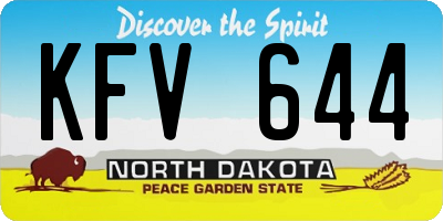 ND license plate KFV644