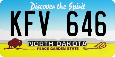 ND license plate KFV646