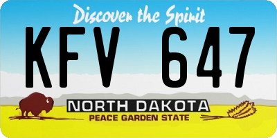 ND license plate KFV647
