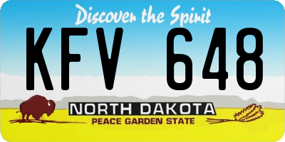 ND license plate KFV648