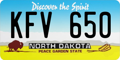ND license plate KFV650