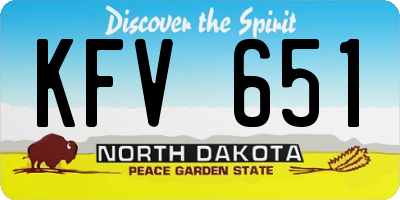 ND license plate KFV651