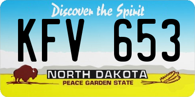 ND license plate KFV653