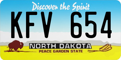 ND license plate KFV654