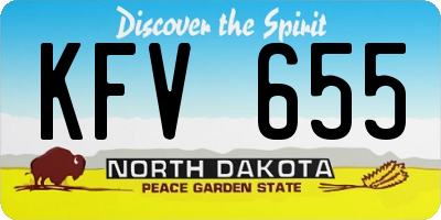 ND license plate KFV655