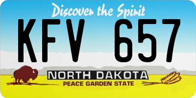 ND license plate KFV657