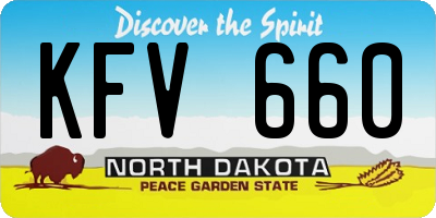 ND license plate KFV660