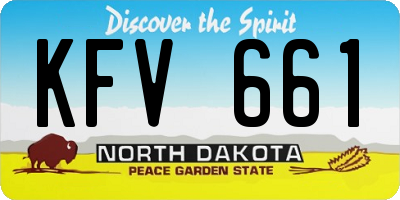 ND license plate KFV661