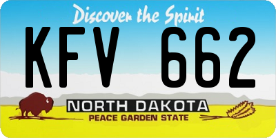 ND license plate KFV662