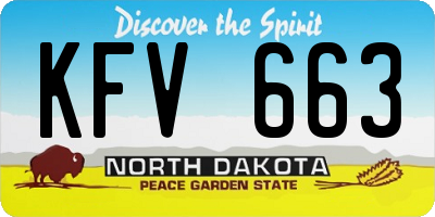 ND license plate KFV663