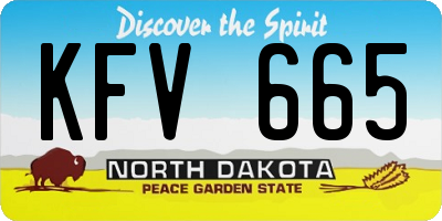 ND license plate KFV665
