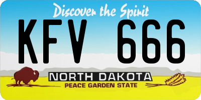 ND license plate KFV666