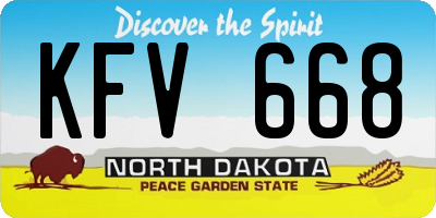 ND license plate KFV668