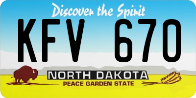 ND license plate KFV670