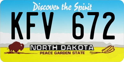 ND license plate KFV672