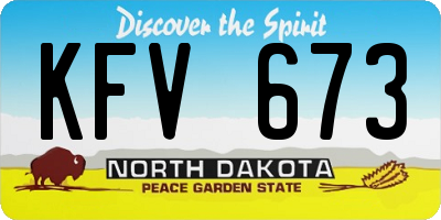 ND license plate KFV673