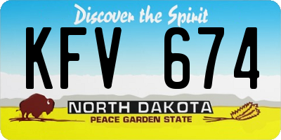 ND license plate KFV674