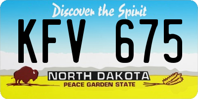 ND license plate KFV675