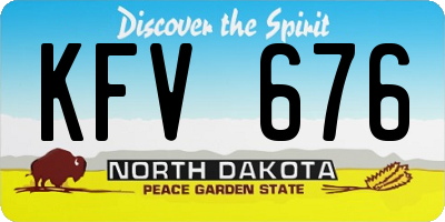 ND license plate KFV676