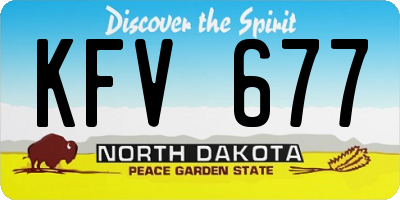 ND license plate KFV677