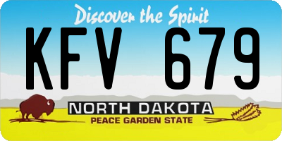 ND license plate KFV679
