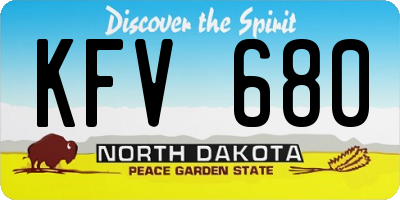 ND license plate KFV680