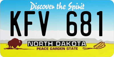 ND license plate KFV681
