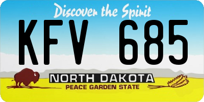 ND license plate KFV685