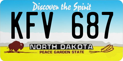 ND license plate KFV687