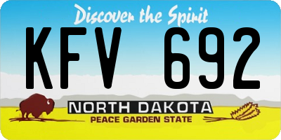 ND license plate KFV692