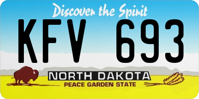 ND license plate KFV693