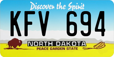 ND license plate KFV694