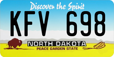 ND license plate KFV698