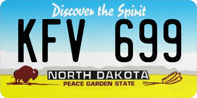 ND license plate KFV699